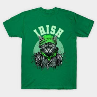 Cat Irish Saint Patrick's Day Ireland T-Shirt